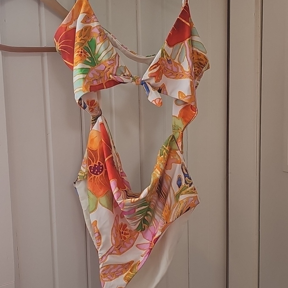 NWOT Mara Hoffman Kia One Piece Swimsuit In Wisteria Print Size XL - Picture 4 of 8